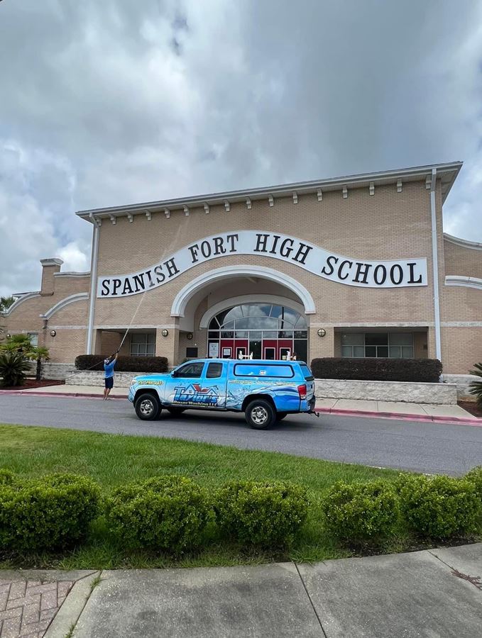 Pressure Washing High School in Spanish Fort, AL