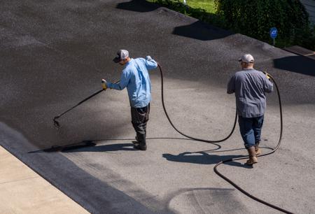 Commercial asphalt sealcoating